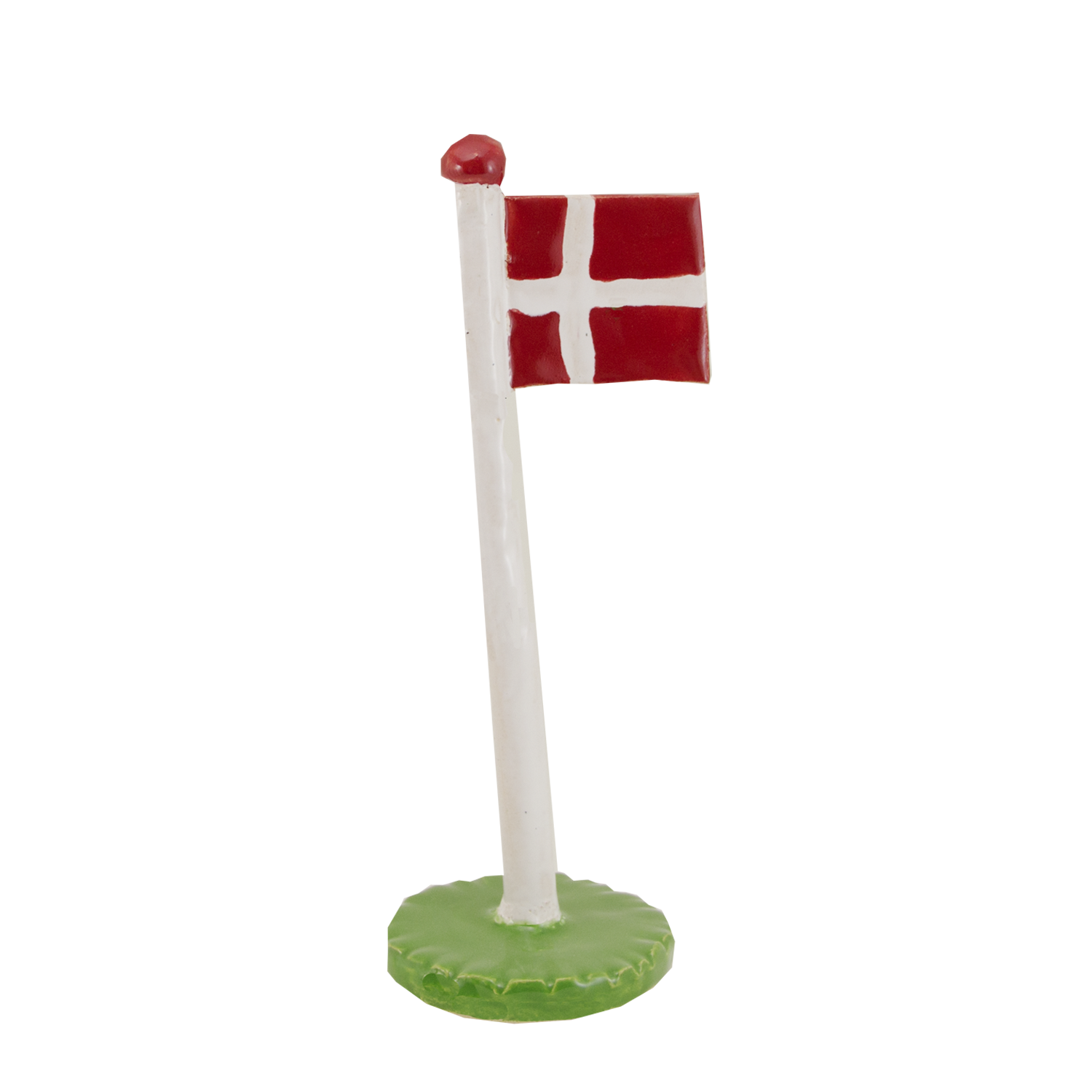 Klassisk flag, græsgrøn bund - H18-23cm.
